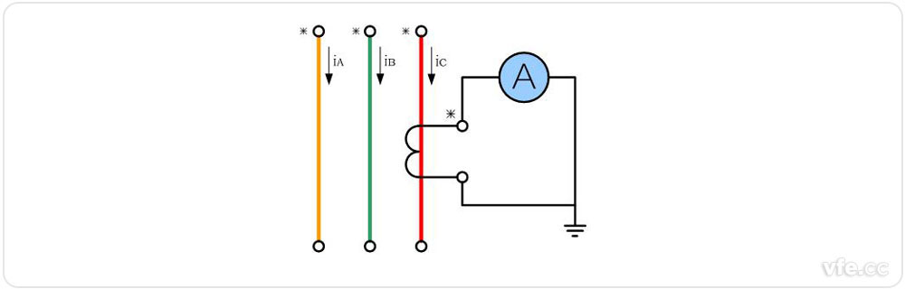單臺(tái)電流互感器接線圖