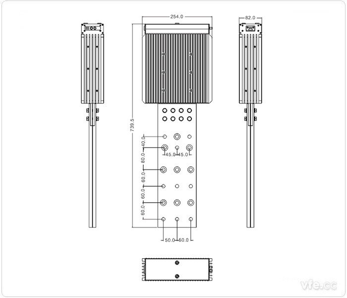 1000A、1500A、2000A刀片式SP變頻功率傳感器外形尺寸(單位：mm)