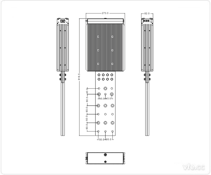 2500A、3000A、3500A刀片式SP變頻功率傳感器外形尺寸(單位：mm)